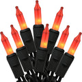 HISHINY Orange Halloween Lights,100 Count Incandescent Lights String with Black Wire,Ideal Outdoor Indoor Halloween Decorations Lights for Patio Home Party,UL Certified (21feet)