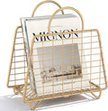 Gold Magazine Holder,Modern Magazine Rack Floor,Metal Wire Magazine Basket