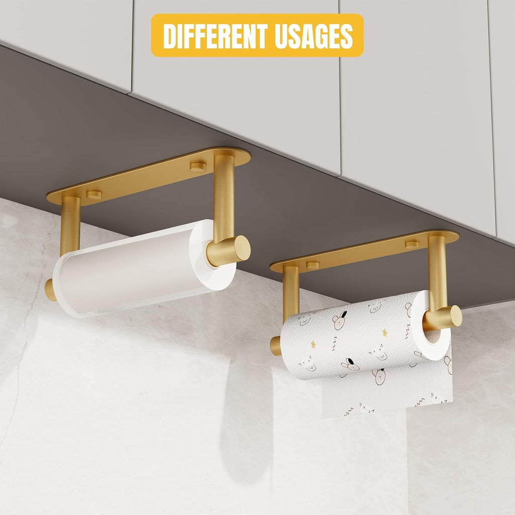 BESy Toilet Paper Holder, Bathroom Tissue Holder Wall Mount Brushed Gold