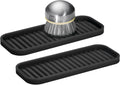 iDesign Silicone Kitchen Sink Tray for Countertops - Set of 2 - Black