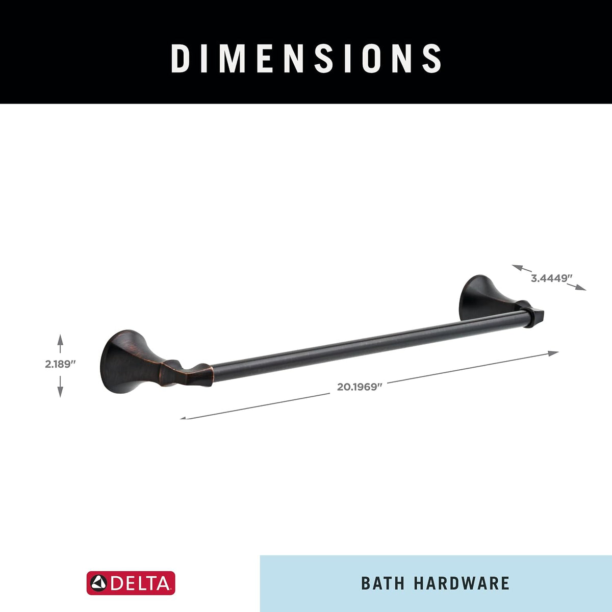 DELTA FAUCET Rubber Limited 76418-RB Ashlyn 18-in Wall Mount Towel Bar Bath Hardware Accessory in Venetian Bronze