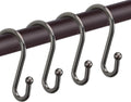 Bronze Shower Curtain Hooks,Rust Proof Shower Rings for Shower Curtain, Set of 12 CHICTIE Oil Rubbed S Shaped Decorative Shower Curtain Hooks Hangers for Bathroom Curtains,Clothing, Towels, etc