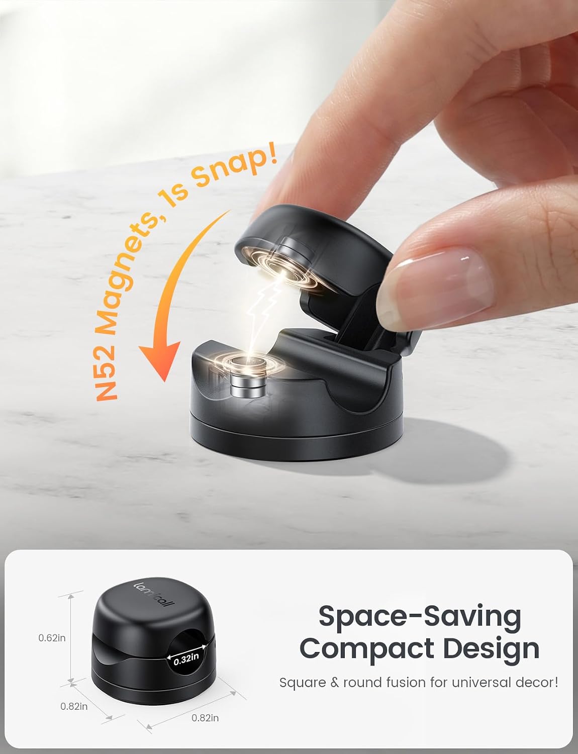 Lamicall 6 Pack Rotating Magnetic Cord Organizer Clips Cable Management