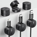 UGREEN Cable Organizer Clips, Adhesive Cable Management - 6-Pack Strong Magnetic Cord Holder for Desk to Keep Phone Charging Cables, Computer Cords, and Various Cord Organized for Nightstand, Black