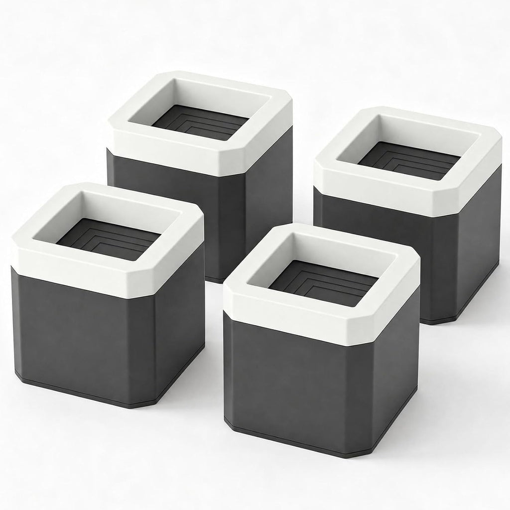 Bed Risers 3 Inch, 4pack Black Square Furniture Risers for 1100lbs