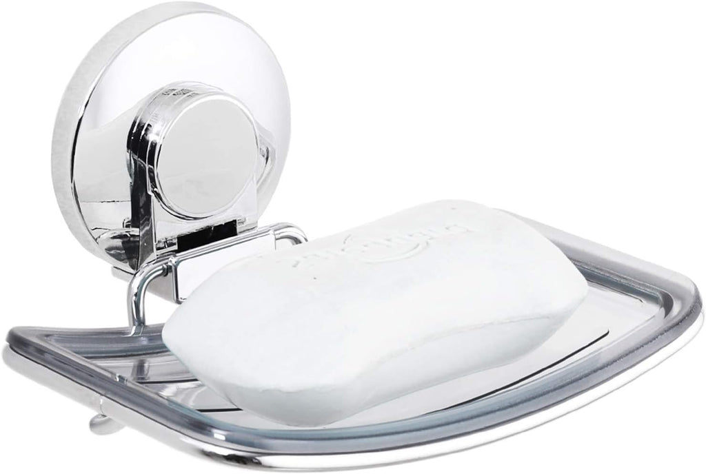 LEVERLOC Soap Holder, Soap Dish for Shower, Suction Cup Bar Soap Holder