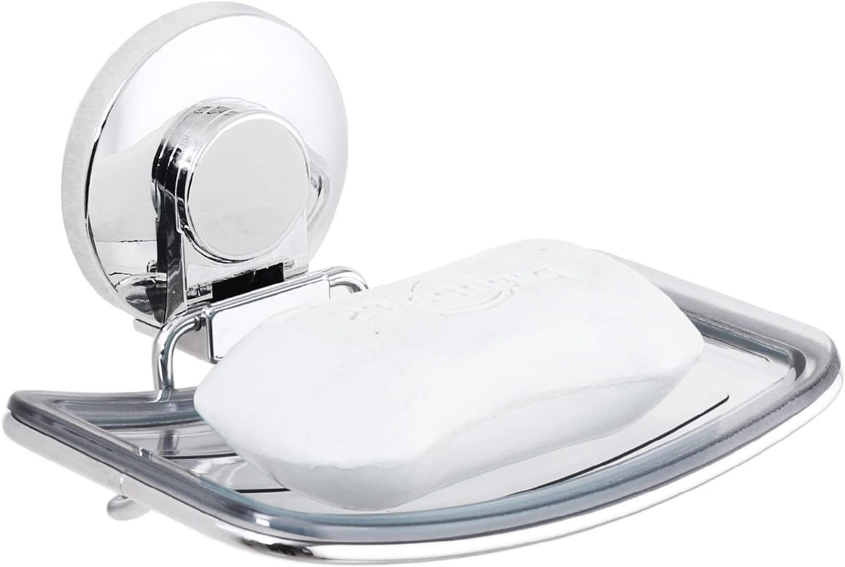 LEVERLOC Soap Holder, Soap Dish for Shower, Suction Cup Bar Soap Holder