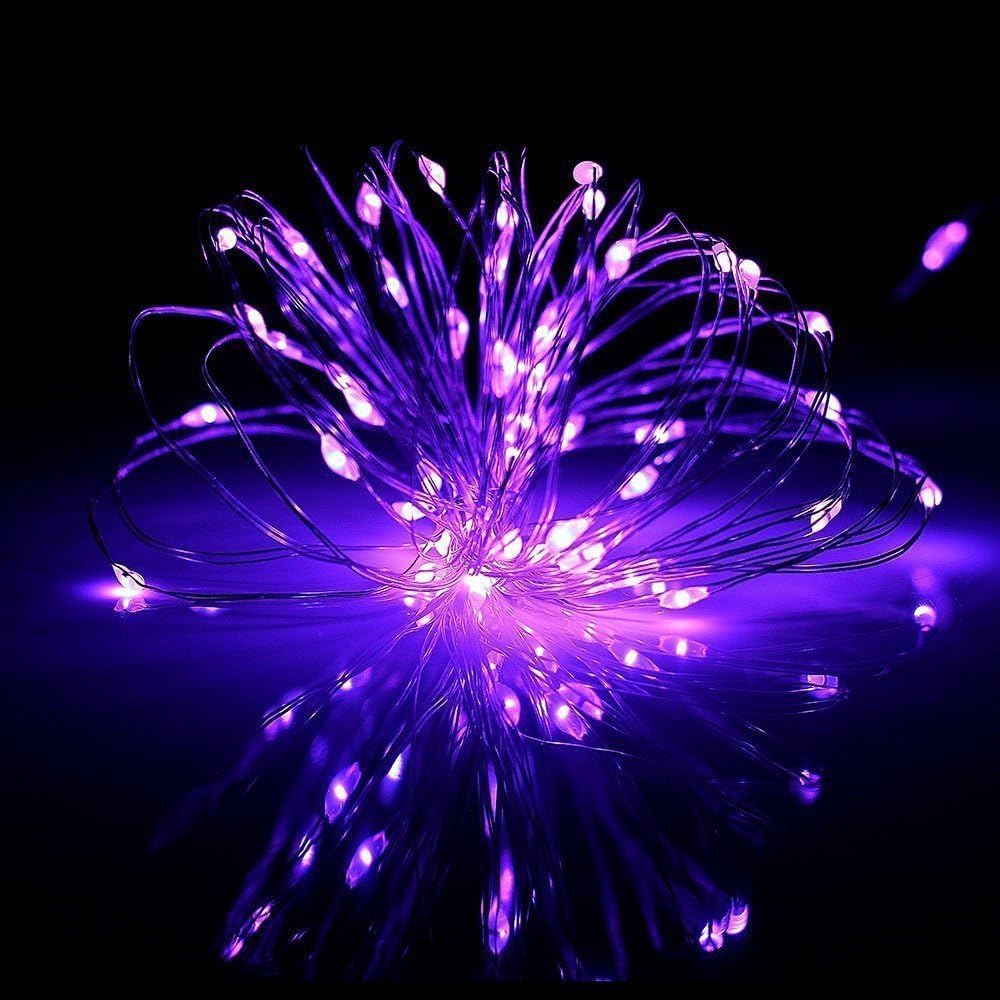 ANJAYLIA Purple String Lights, LED Fairy Lights Battery Operated 30leds Firefly Fairy Lights Party Home Wedding Festival Decorations
