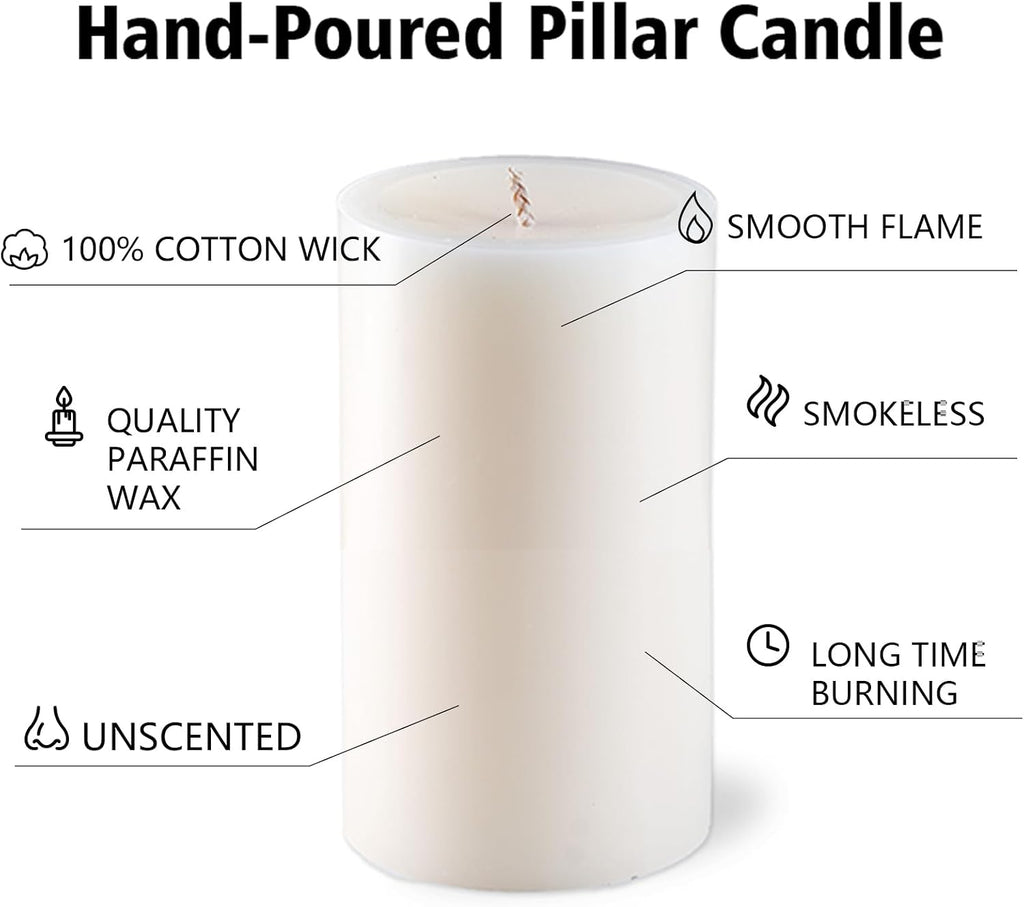 Pillar Candles White 12 Pack, 2.8x4 Inch Unscented Candle