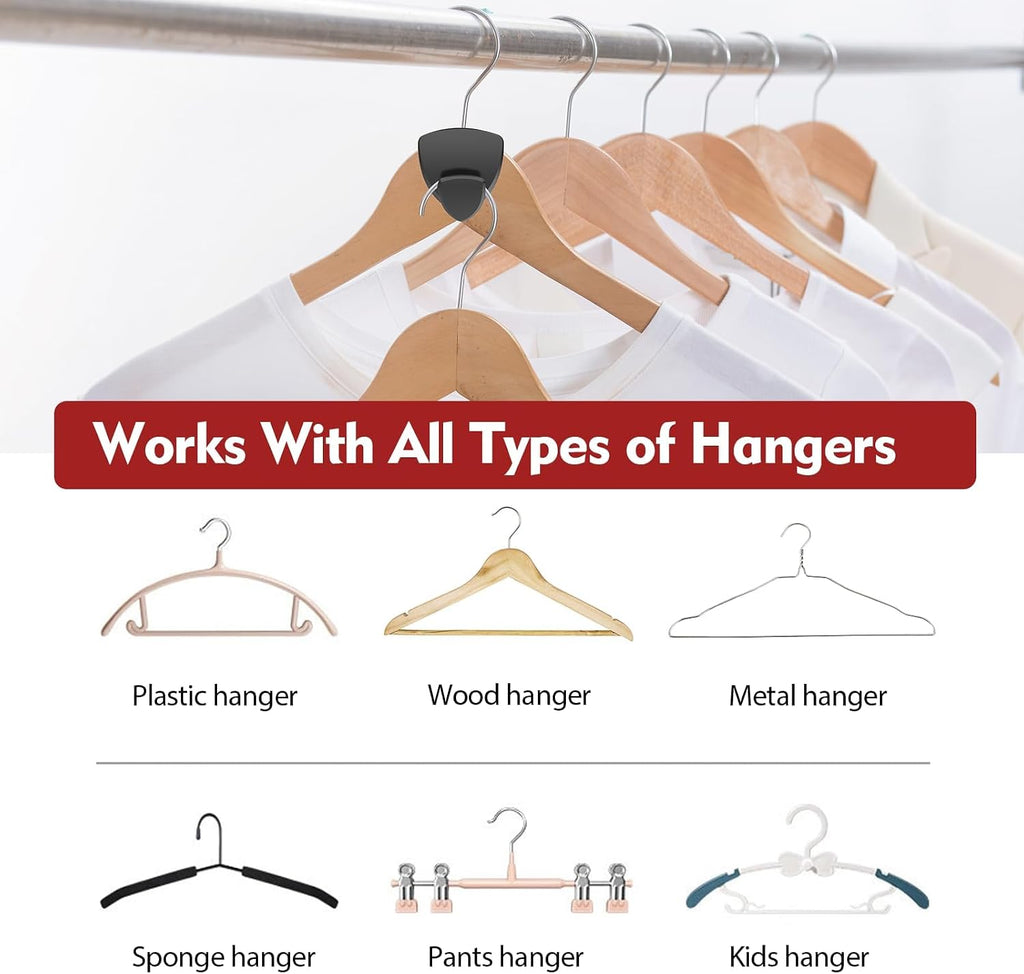 Space Saving Hanger Hooks 50Pcs, Upgrade Heavy Duty Hangers Connector Hooks