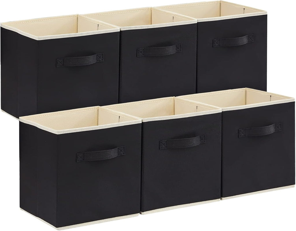 Lifewit Storage Cubes, 11 Inch Organizer Bins, 18L Black, 6 Packs