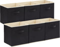 Lifewit Storage Cubes, 11 Inch Organizer Bins, 18L Black, 6 Packs
