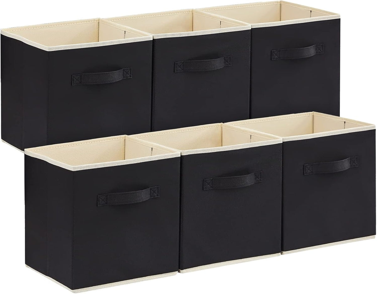 Lifewit Storage Cubes, 11 Inch Organizer Bins, 18L Black, 6 Packs
