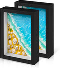 2 Pack 5x7 Small Shadow Box Frame with Glass, Black
