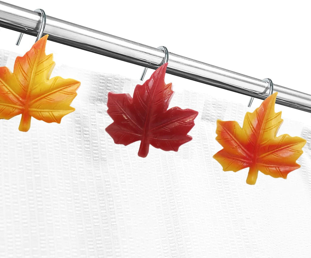 12PCS Maple Leaf Shower Curtain Hooks Thanksgiving Decorative