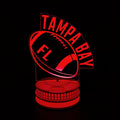 CLORURBANLIVE 3D Football Tampa Bay Night Light 3D Illusion Lamp with Remote Control 16 Color Options Sports Decor Lighting for Fans - Multicoloured OneSize