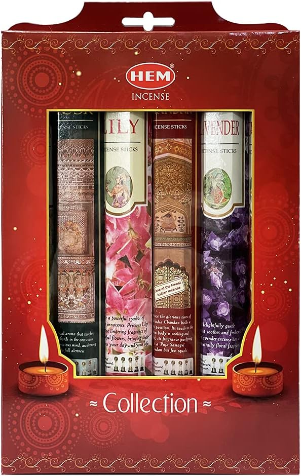 Precious Series Incense Sticks Variety Pack with Incense Holder Bundle Rose Jasmine Sandalwood Lavender Lily Musk