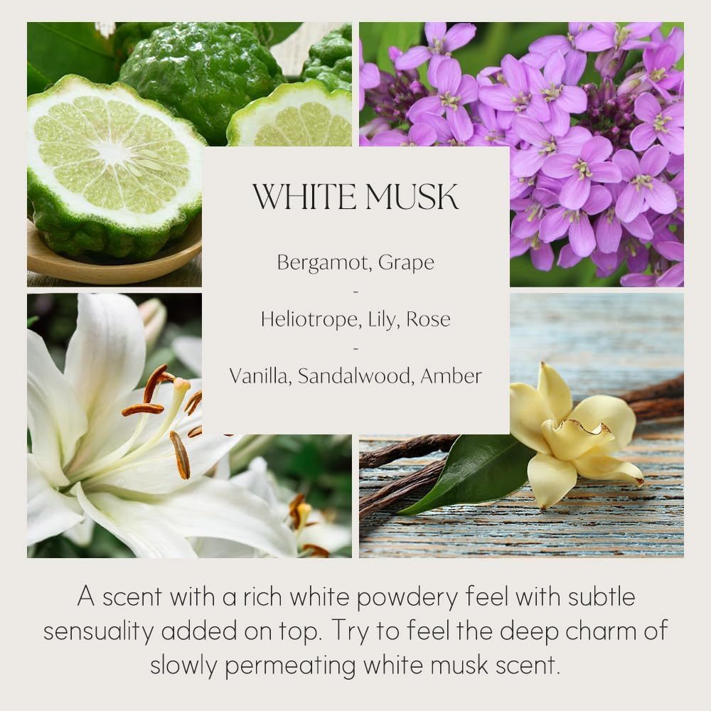 396 st. Reed Diffuser, White Musk, 200ml(6.7oz) / Reed Diffuser Sets, Home Fragrance, Scented Oils, Home & Bathroom Décor (Pack of 2)