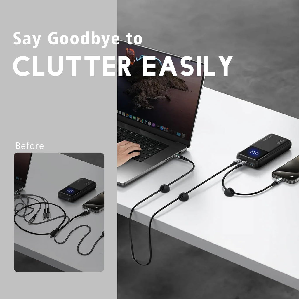 SmiLife Cable Clips, Phone Cord Holder for Wire Management, Black 9 PCS