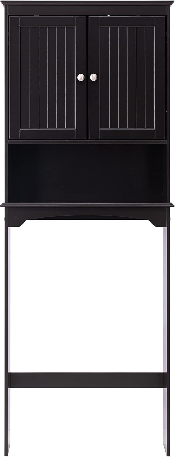 Spirich Over Toilet Storage Cabinet with Doors, Espresso Bathroom Organizer