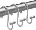 Silver Shower Curtain Hooks, Bathway Shower Curtain Rings Rust Proof, 12PCS Shower Hooks for Shower Curtain, T-Bar Design Convenient Elegant Shower Curtain Hangers for Bathroom Kitchen Wardrobe