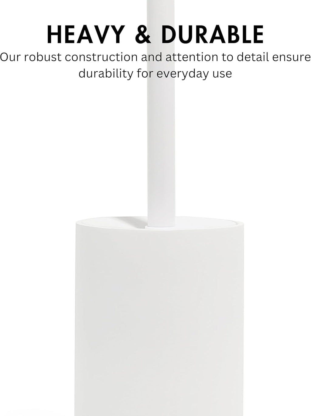 Yew Design Matte White Toilet Bowl Brush for Bathroom with Holder - Bathroom Cleaner Scrubber with Sleek Design, Sturdy, and Durable Bristles