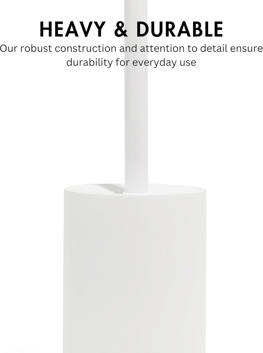 Yew Design Matte White Toilet Bowl Brush for Bathroom with Holder - Bathroom Cleaner Scrubber with Sleek Design, Sturdy, and Durable Bristles