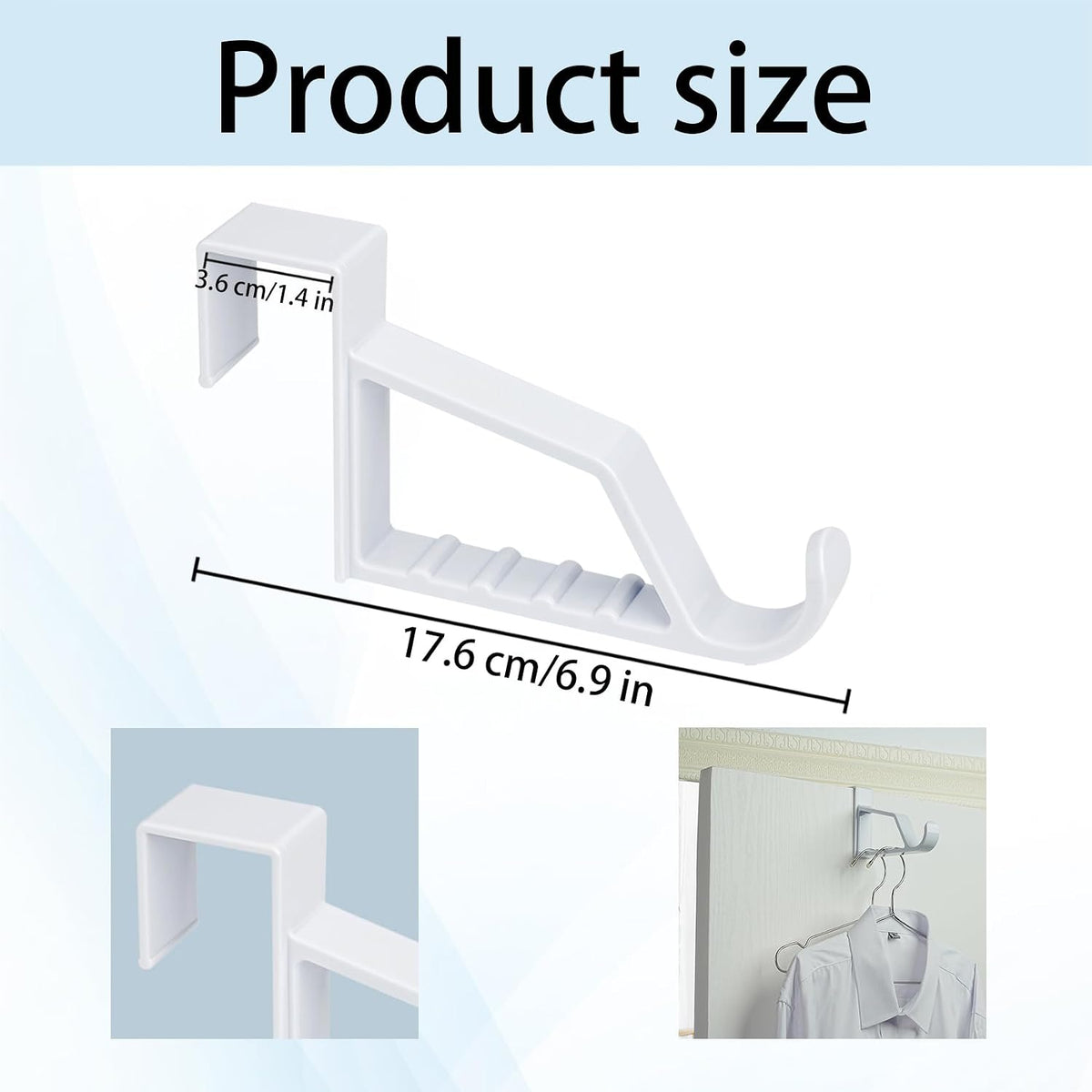 NewTalent 4pcs Over the Door Hanger Holder, 2 Pack Over The Door Hooks for Hangers, Door Hanger Hooks, Storage Organizers