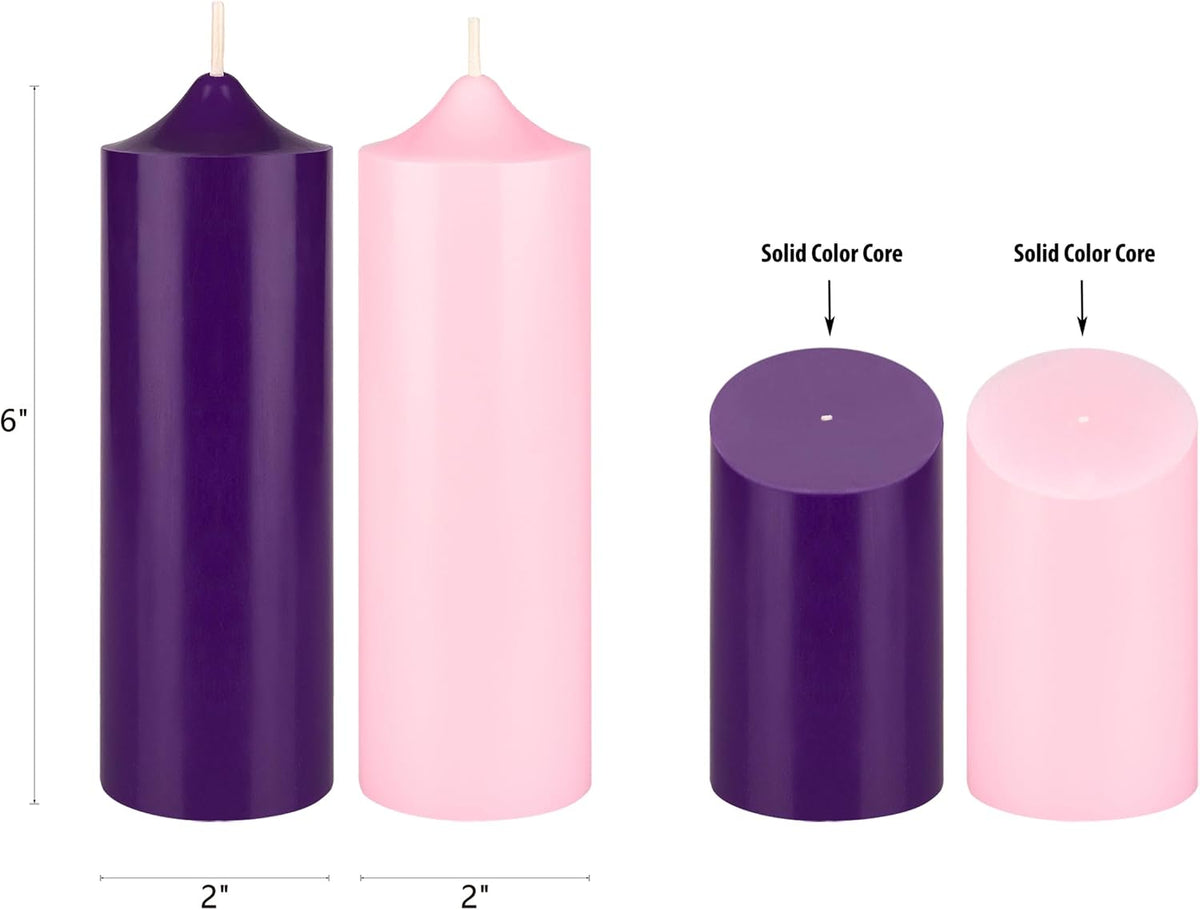 Mega Candles Unscented Advent Bell Top Pillar Candle Set 4 ct 2" x 6"