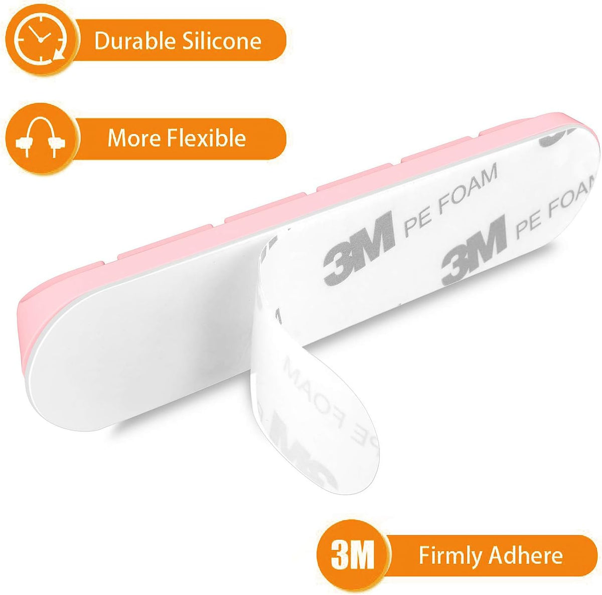 TviewSmart Cord Organizer for Desk, 5 Pack Cord Holders, Cable Clips, Pink