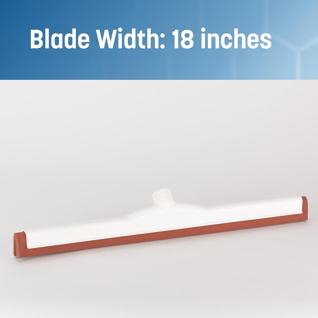 SPARTA Flo-Pac Moss Foam Floor Squeegee Window Squeegee with Plastic Frame for Floor, Bathroom, Kitchen, Concrete, Tile, Garage, Commercial Use, 18 Inches, Red