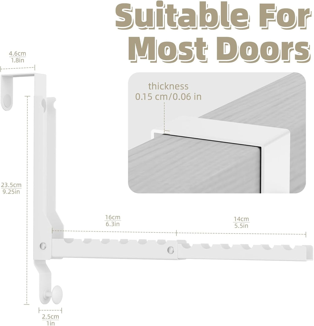 BAKON Folding Over the Door Hanger with 1 Hook, Heavy Duty Over Door Hooks