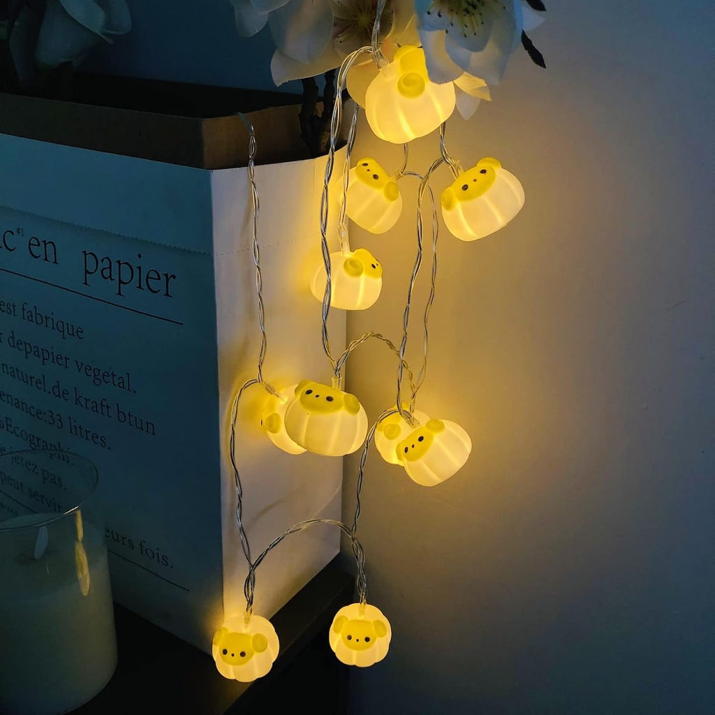Cute Painted Sheep Night Light LED Sheep Ornaments String Lights Black Sheep Fairy Light Battery Powered Indoor Outdoor Party Decor Night Light (20LED, Dumpling Sheep)