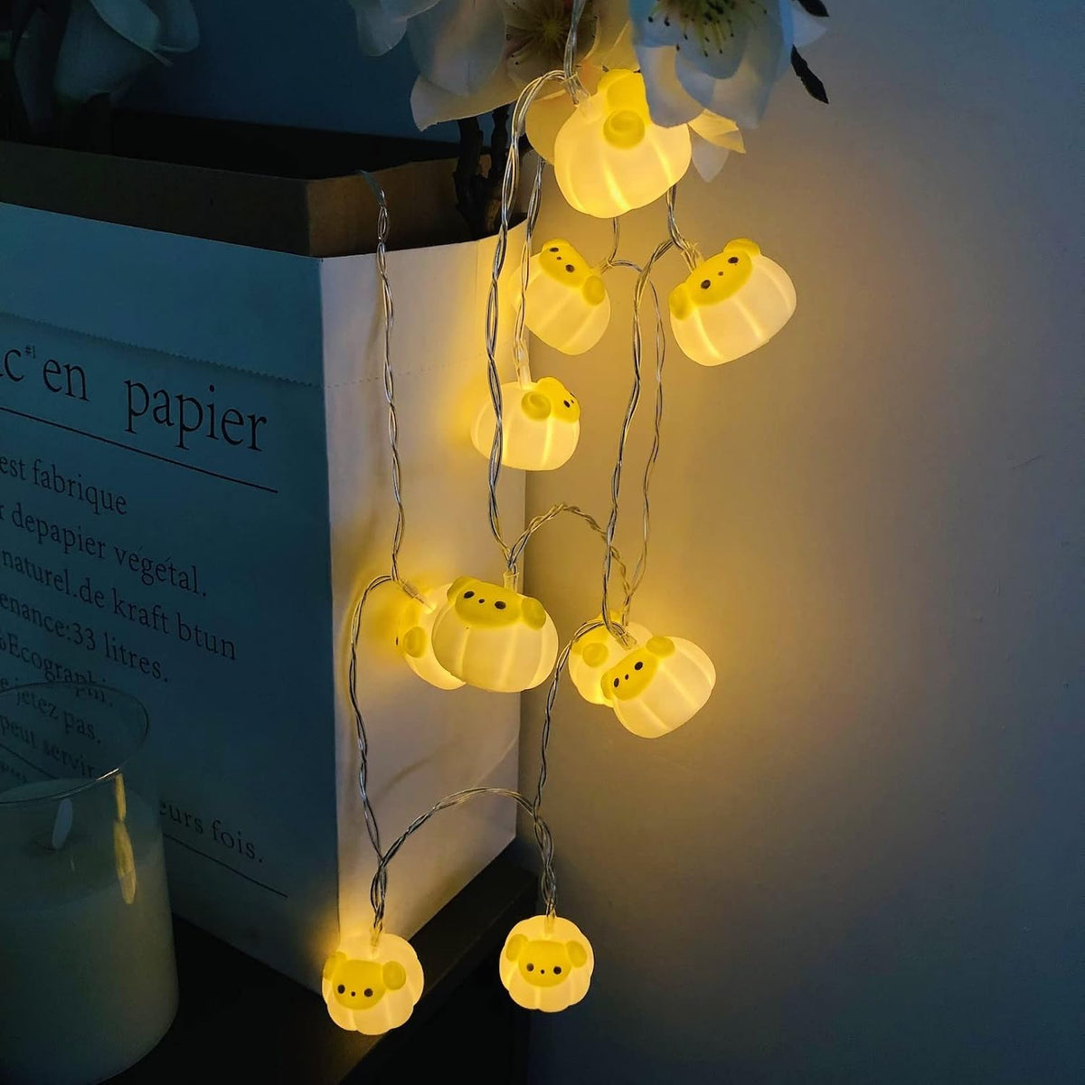 Cute Painted Sheep Night Light LED Sheep Ornaments String Lights Black Sheep Fairy Light Battery Powered Indoor Outdoor Party Decor Night Light (20LED, Dumpling Sheep)