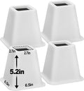 Bigmeta 6" Stable Bed Risers for Dorm Twin XL - White, 4 Pcs