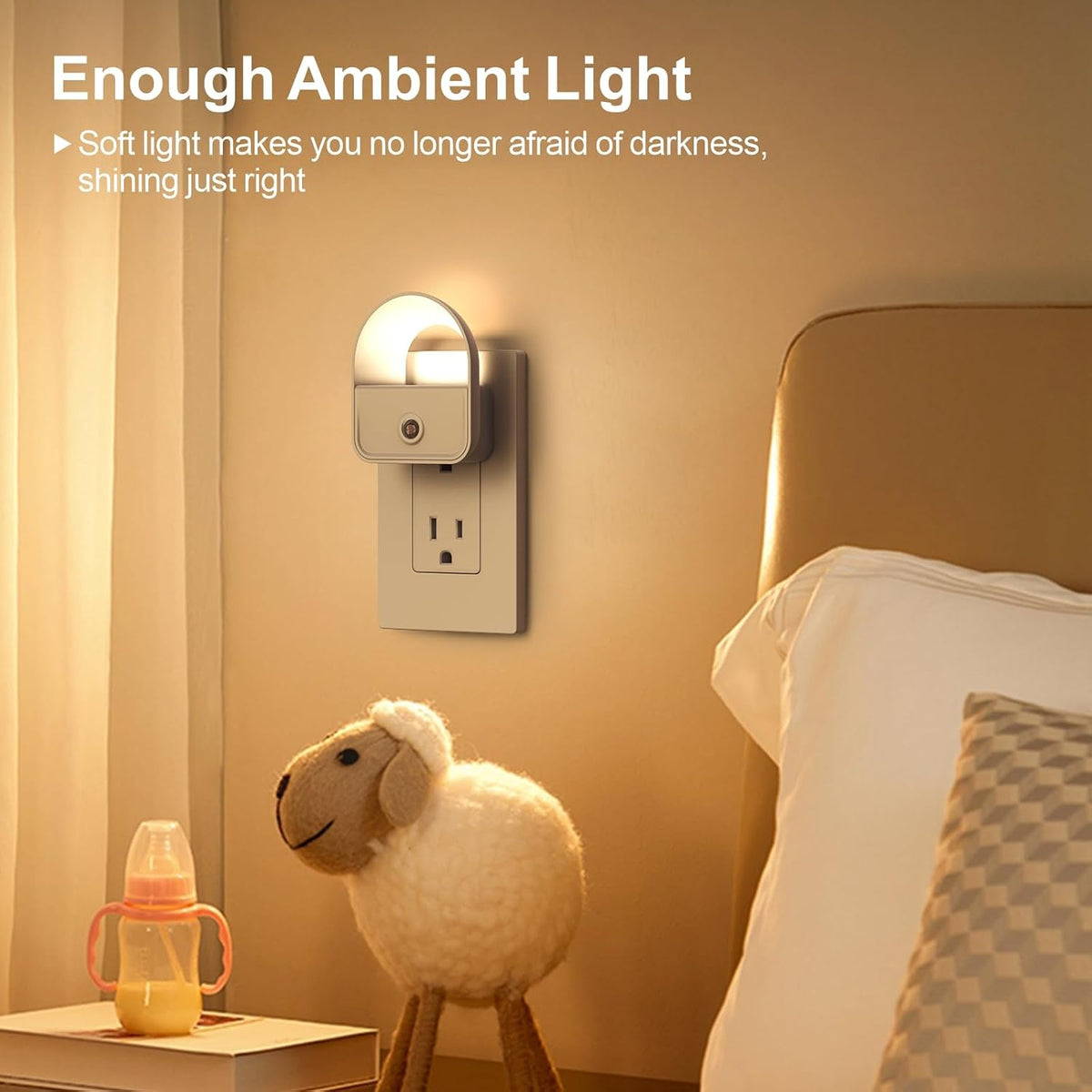 Night Lights, Night Light Plug into, White LED Nightlights, 6 Pack