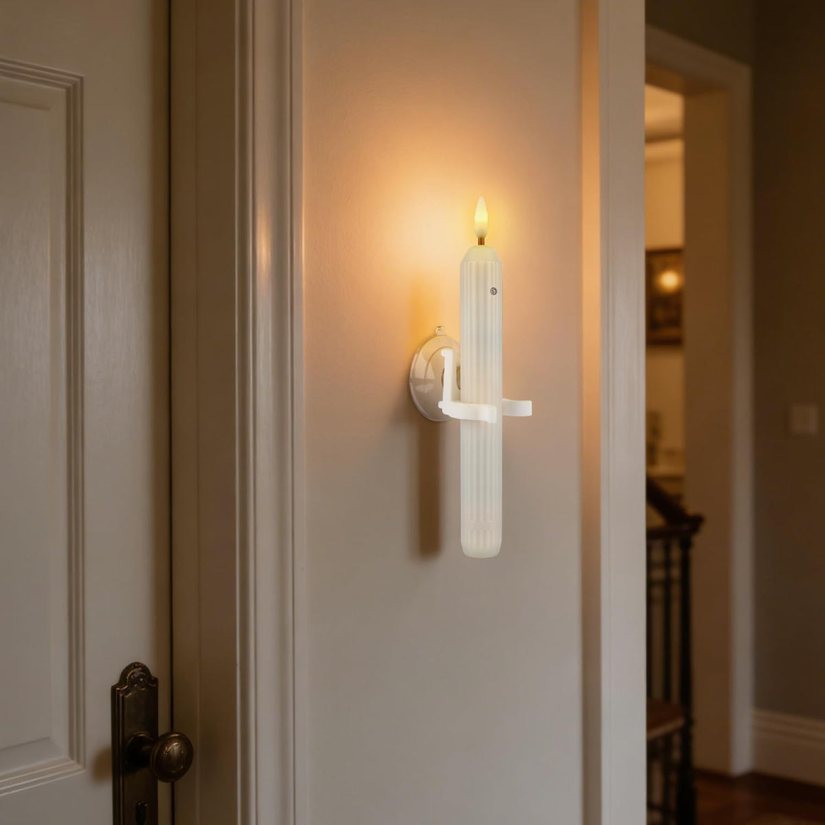 Enpornk 12 Pcs Window Candles with Sensor, Ivory White, Roman Column