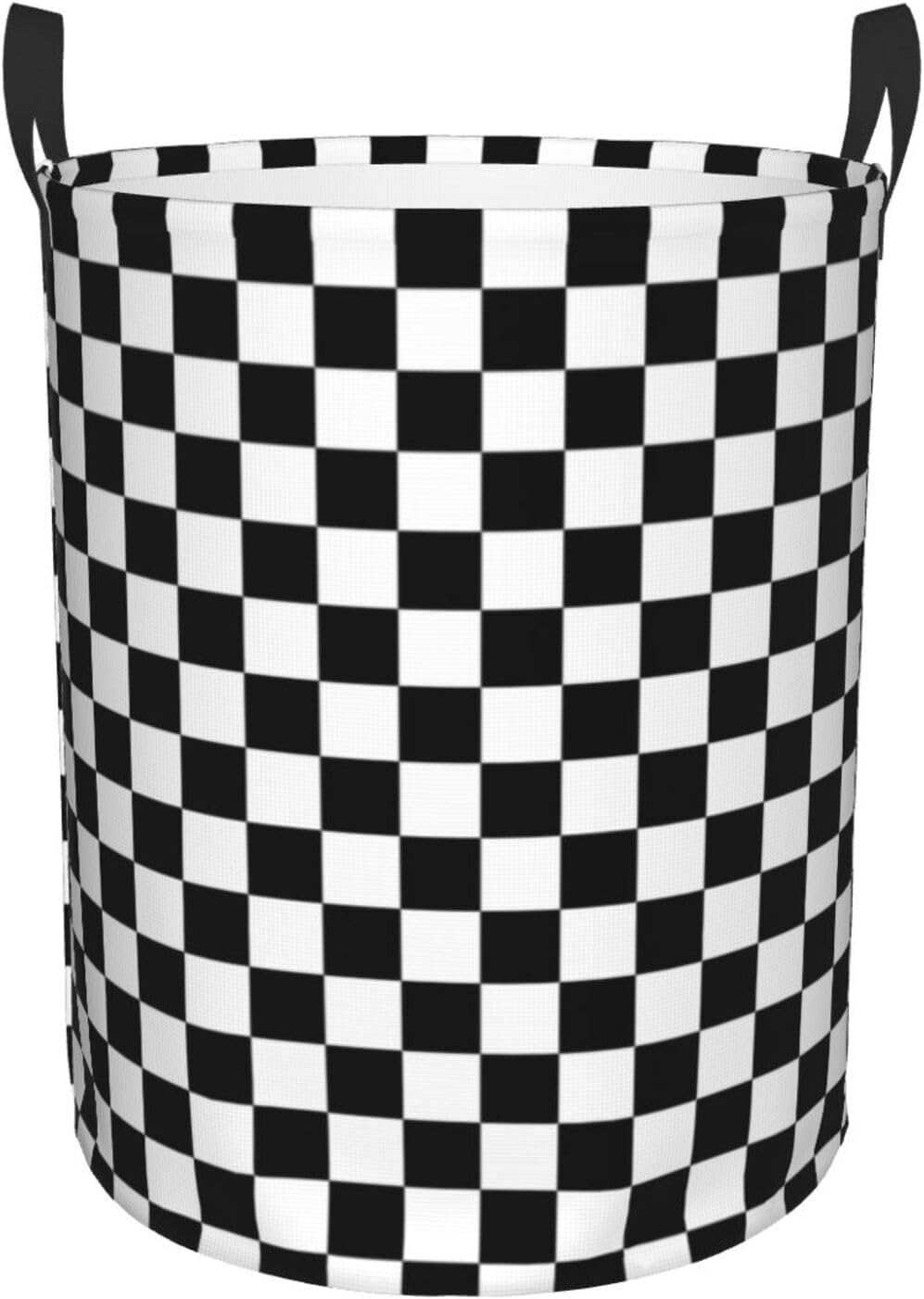 Laundry Basket Black White Checkered Decor - Waterproof Laundry Hamper Race Car Room Decor Collapsible Laundry Baskets With Handles - Toy/Clothes Storage Basket For Home Bedroom Bathroom Decor