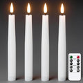 Flameless Taper LED Candles Battery Operated with Remote Timer, White