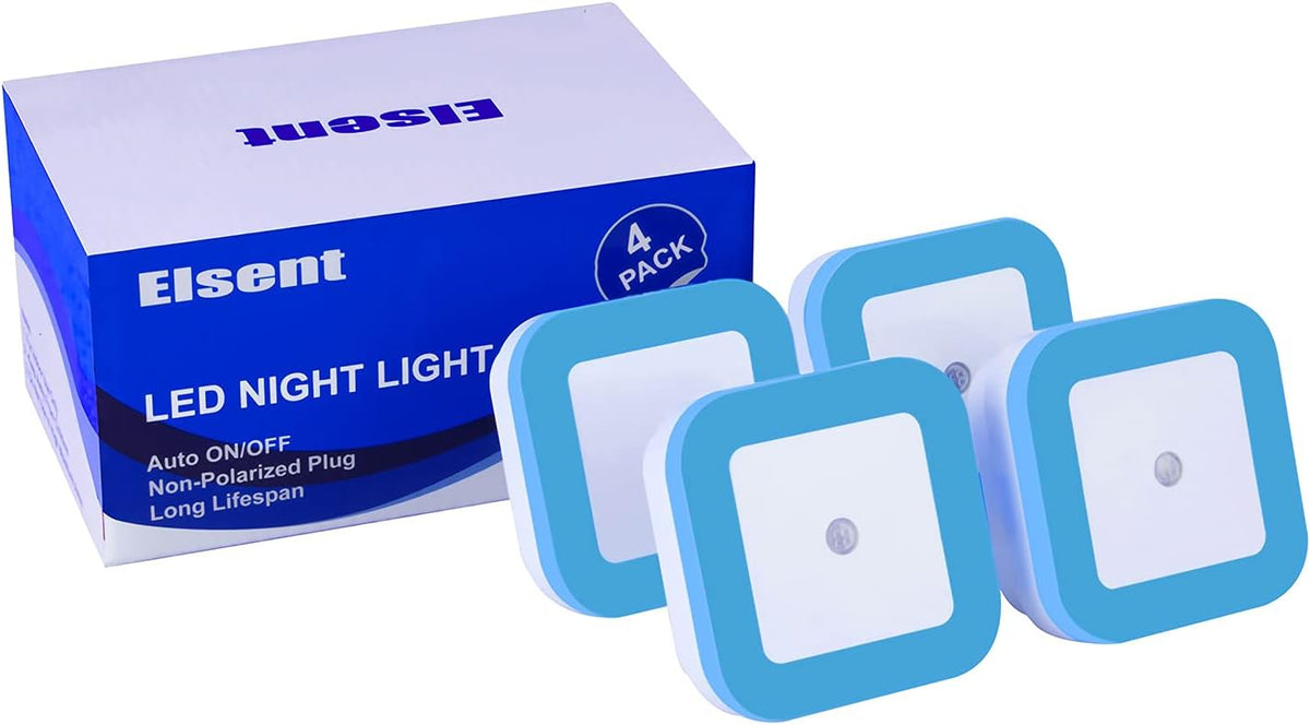 4 Pack Plug-in Bright Blue LED Night Lights with Light Sensor