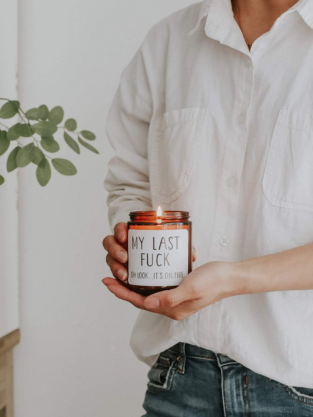 Funny Gift for Men Women, My Last Fuck Oh Look It's on Fire Candle