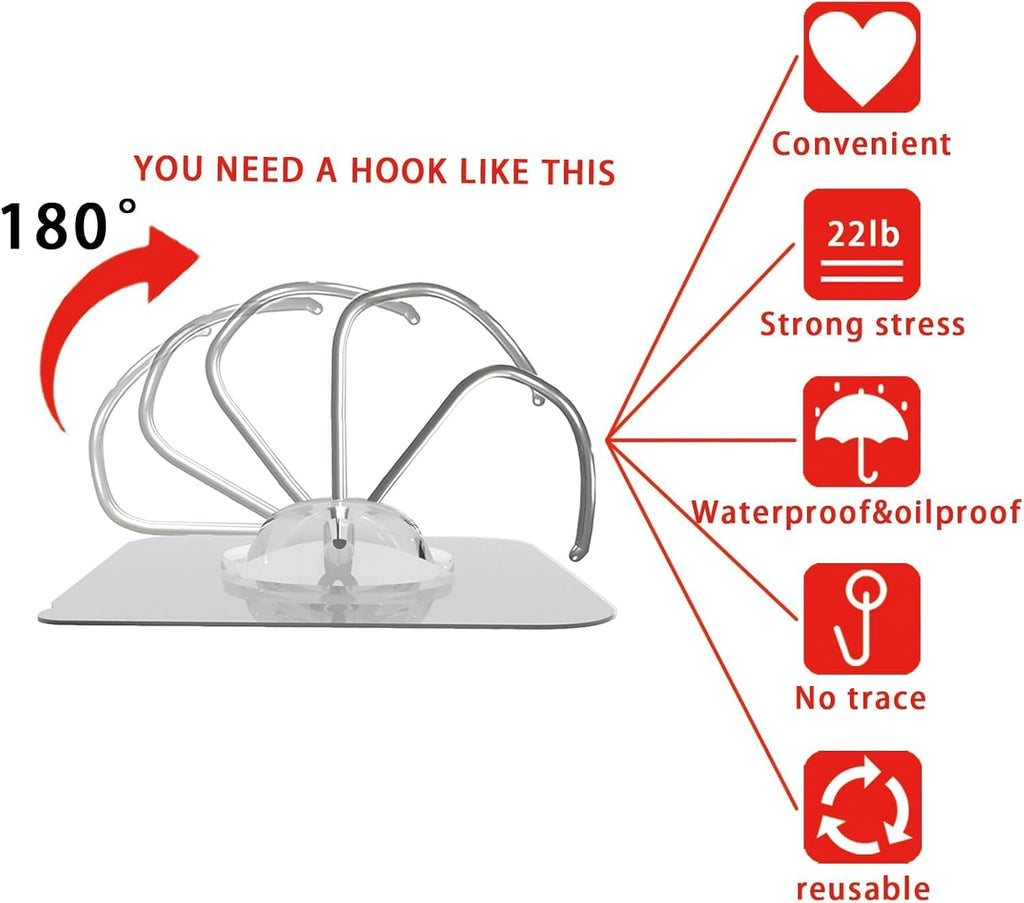 Latoxcaa 30-Pack Heavy Duty Wall Adhesive Hooks