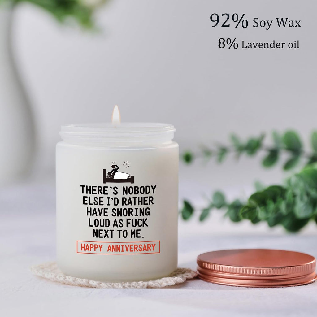Funny Anniversary Candle Gift for Her Him - Humorous Romantic Boyfriend, Girlfriends, Husband, Wife Wedding Anniversary Present - Lavender Scented