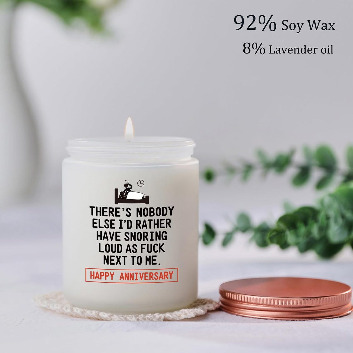 Funny Anniversary Candle Gift for Her Him - Humorous Romantic Boyfriend, Girlfriends, Husband, Wife Wedding Anniversary Present - Lavender Scented