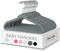 BAGAIL 50 Pack Kids Velvet Hangers 11 Inches Children's Clothes Hangers Non-Slip Baby Hangers for Infant/Toddler (Grey)