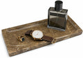 Brown Marble Vanity Tray, Small Genuine Stone Decorative Tray for Bathroom Counter, Perfume, Cologne, Jewelry, Candle, Coffee Table & Kitchen Counter Organizer, 11 x 4.7 Inch