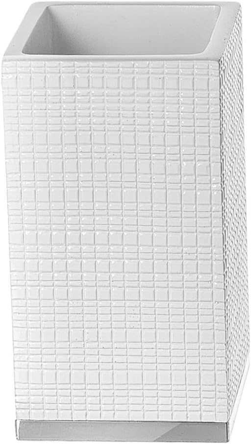 Creative Scents Estella White 4 Piece Resin Bathroom Accessories Set