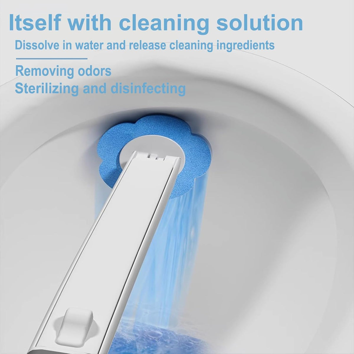 Disposable Toilet Brush and Holder 2 Pack with 48 Cleaner Refills