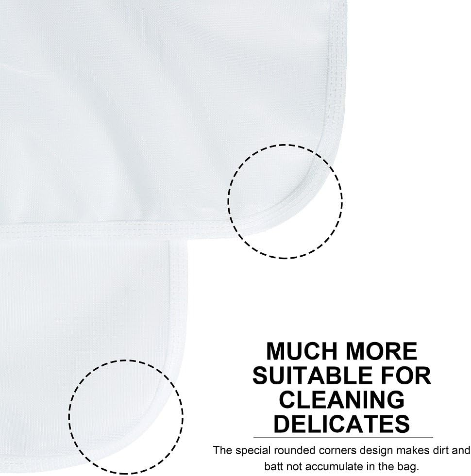TENRAI Delicates Laundry Bags, Bra Fine Mesh Wash Bag for Underwear, Lingerie, Bra, Pantyhose, Socks, Use YKK Zipper, Have Hanger Loops (White, 1 Large & 1 Medium)