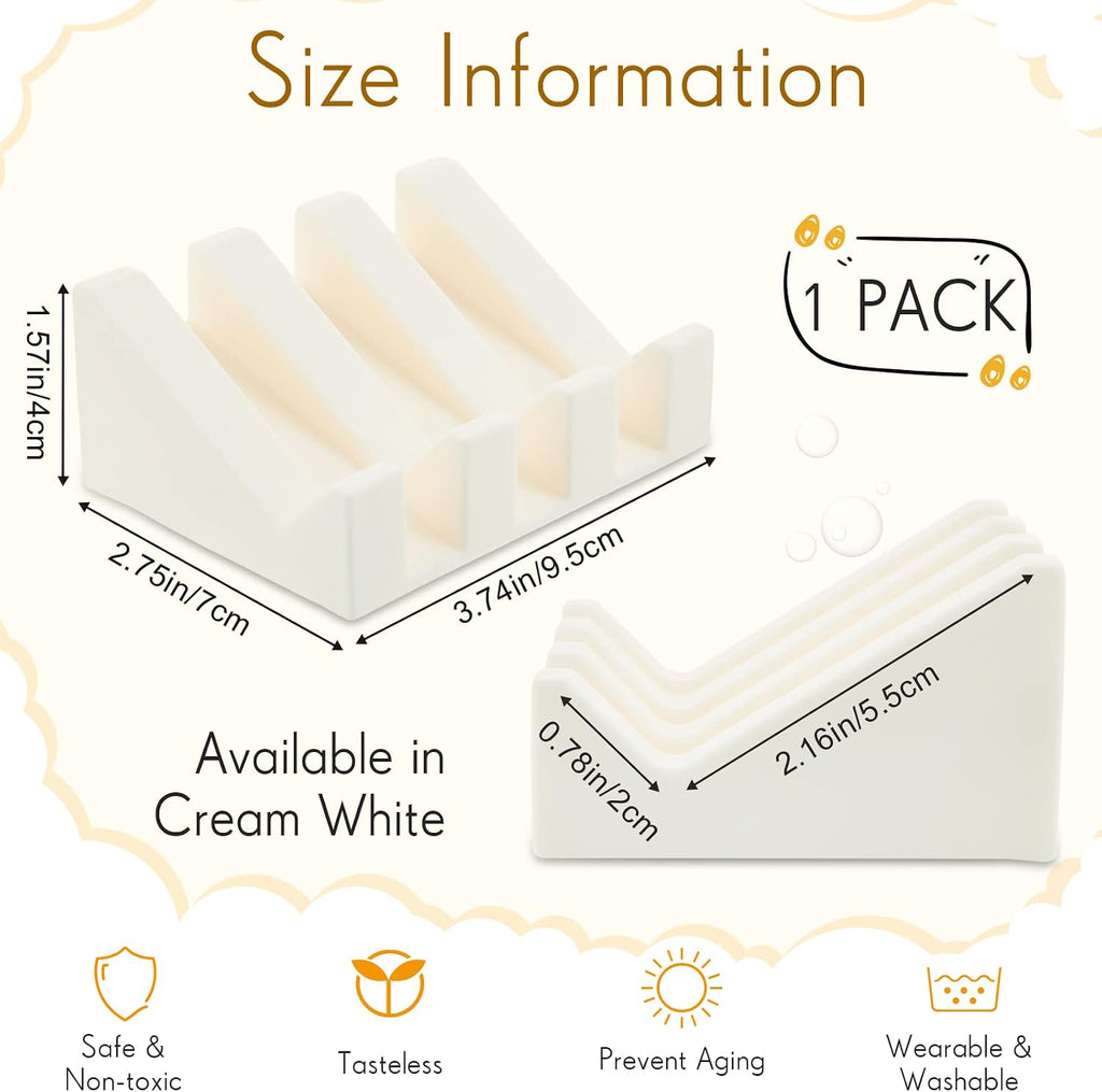 Cunhill 1 Piece Soap Dish, Silicone, Cream White